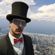 Mr. Businessman standing over his city